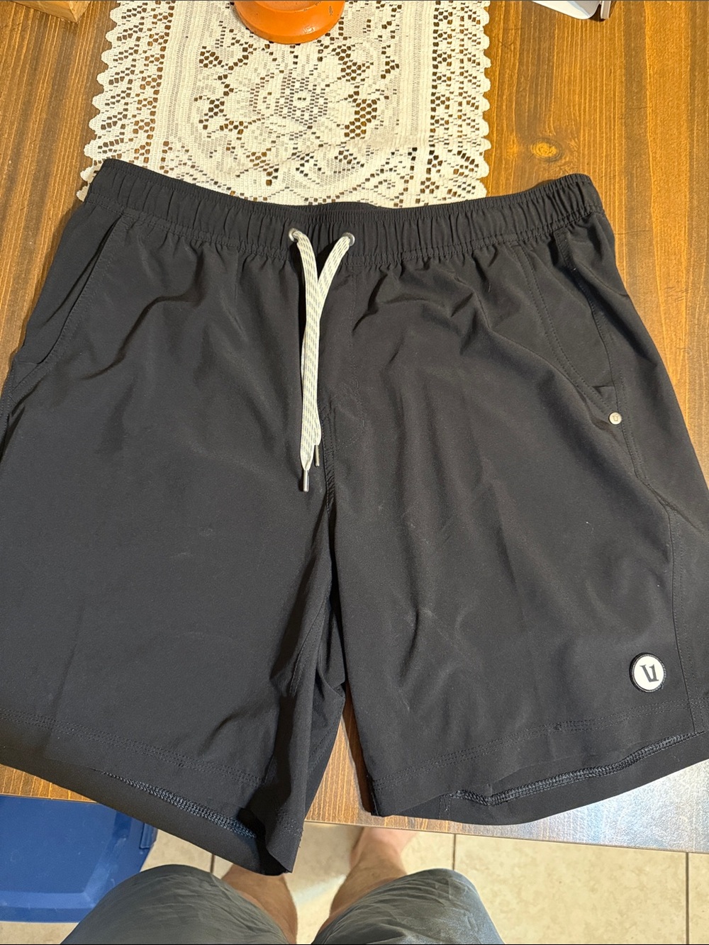 Men's Vuori Black Drawstring Athletic Shorts
